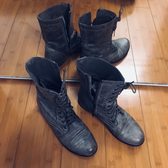 Steve Madden Grey combat boots - Picture 2 of 5